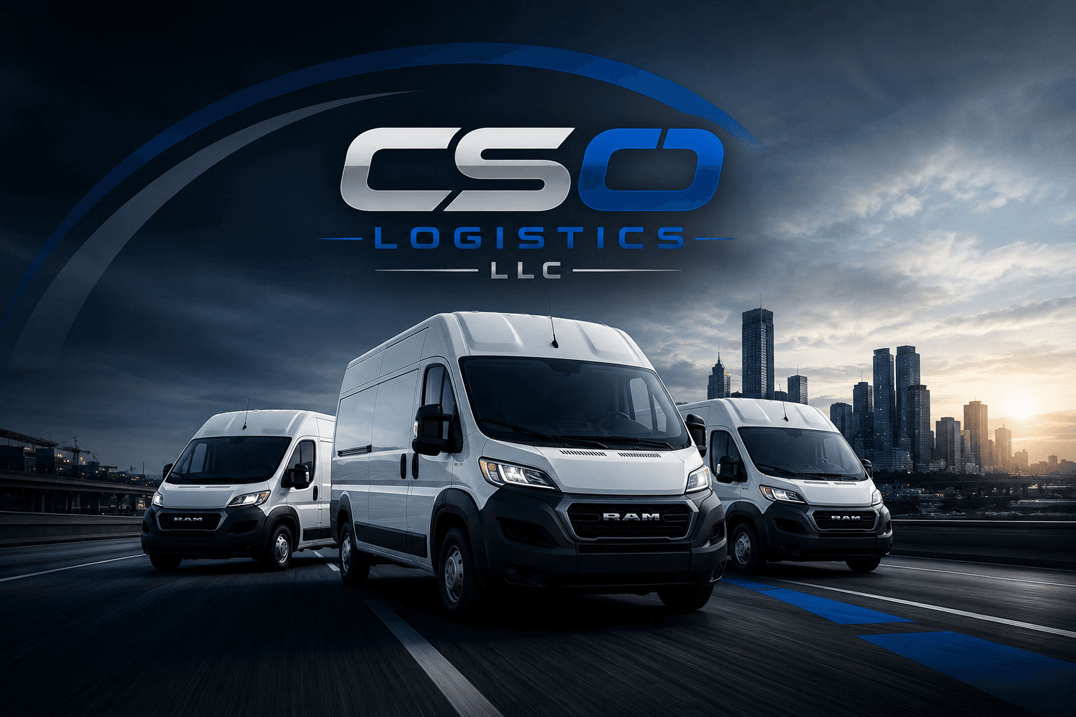 Logistics Truck at night